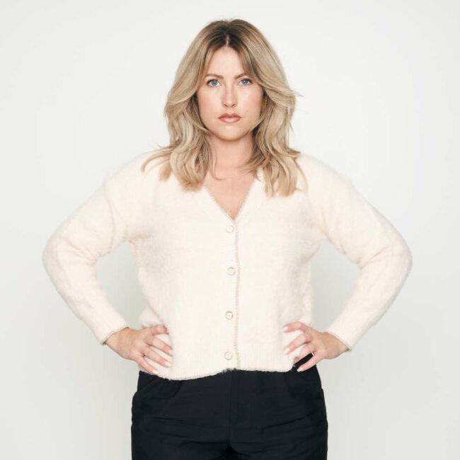 Gilet Evelyne rose pâle