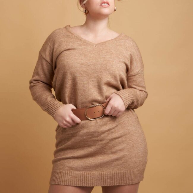 Robe pull Coura Marron – Image 2