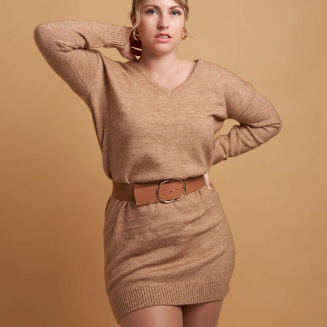 Robe pull Coura Marron