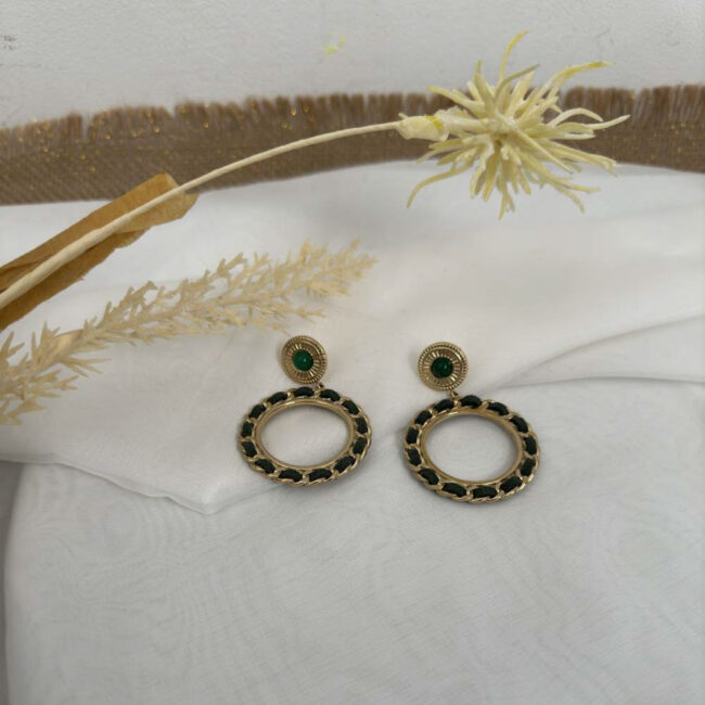 Boucles d'oreilles pendantes vertes LIVIA – Image 5