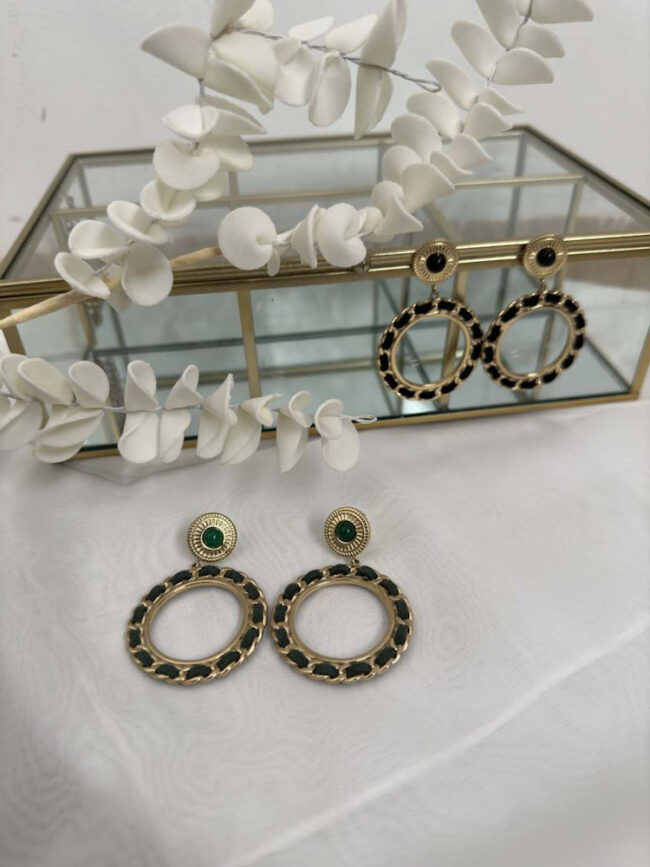 Boucles d'oreilles pendantes vertes LIVIA – Image 4