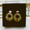 Boucles d'oreilles pendantes vert doré CLARA