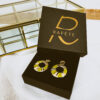 Boucles d'oreilles pendantes vert doré CLARA – Image 2